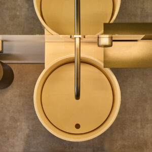 Cuore Wall Mounted Washbasin for Wall-Mounted Faucet (13 ¾" x 16" x 15 ¾") Resin/Metal