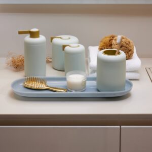 Botton 03-Kit (Soap Dispenser/Toothbrush/Cotton/Swabs/Oval Tray) Resin/Metal