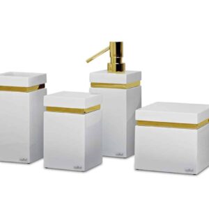 Square Ring Cotton Holder (4 ¾" X 4 ¾" X 4") Resin/Gold