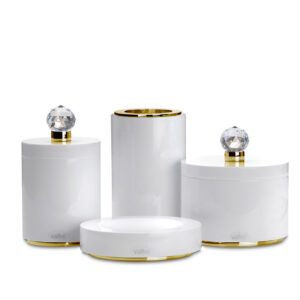 Fit Swarovski 01-Kit (Soap Dish/Toothbrush/Cotton/Swabs) Resin/Gold