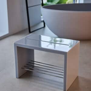 Plan B Resin Stool (23 ½" x 13 ¾" x 15 ¾") Resin/Stainless Steel