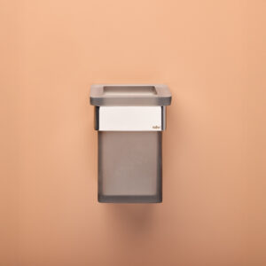 SS Slim Wall Toothbrush Holder (4" x 4" x 5 ¼") Polished Stainless Steel