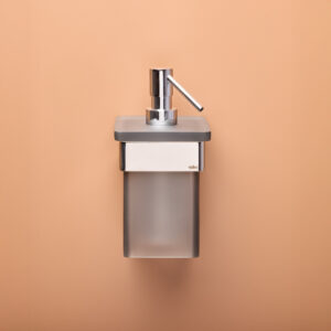 SS Slim Wall Soap Dispenser (4" x 4" x 7 ¾") Polished Stainless Steel