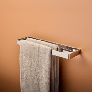 SS Slim Double Towel Rail (17 ¾" x 4 ¾" x 1 ¼") Polished Stainless Steel