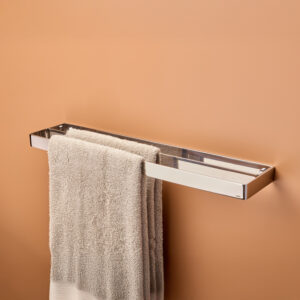 SS Slim Double Towel Rail (23 ½" x 4 ¾" x 1 ¼") Polished Stainless Steel