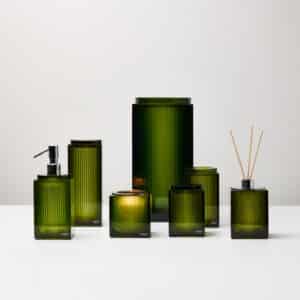 Lux - Kit #1 Resin lid, (Soap dispenser, Cotton Holder with Swab Holder, Closed Brush Holder) Resin/Chrome