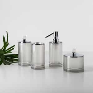 Bespoke Geometric, 01-Kit (Soap Dispenser/Toothbrush/Cotton/Swabs) Resin/Metal