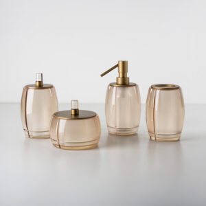 Bespoke Organic, 01-Kit (Soap Dispenser/Toothbrush/Cotton/Swabs) Resin/Metal